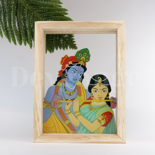 Radha Krishna Transparent Photo Frame Table Top