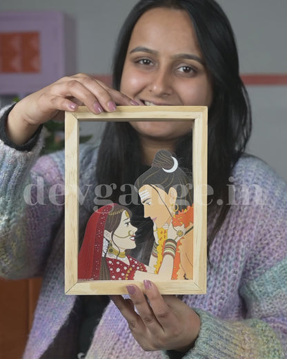 Shiv Parvati Transparent Photo Frame Table Top